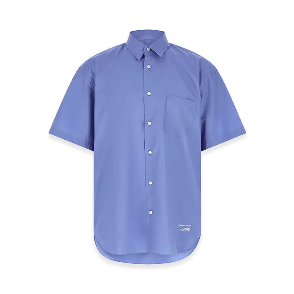COMME des GARCONS HOMME Logo Embroidery Short Sleeve Shirt "Blue"