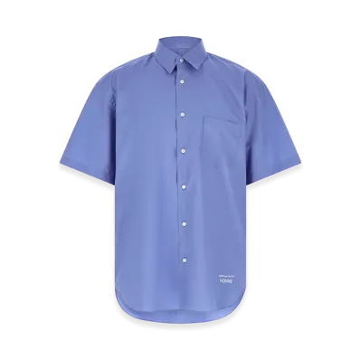 COMME des GARCONS HOMME Logo Embroidery Short Sleeve Shirt "Blue"