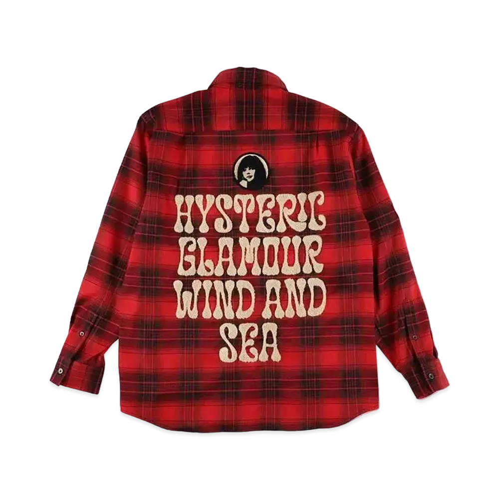 WIND AND SEA x HYSTERIC GLAMOUR Check Shirt "Red"