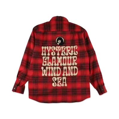 WIND AND SEA x HYSTERIC GLAMOUR Check Shirt "Red"