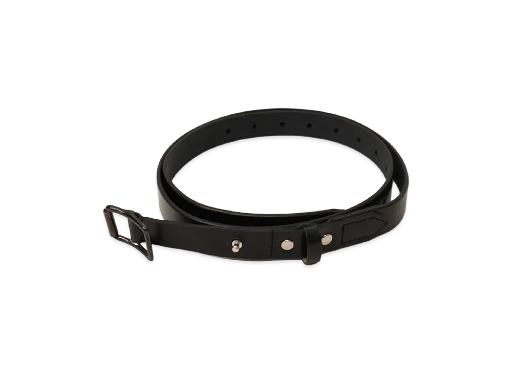 ANCELLM Button Stud Leather Belt "Black"