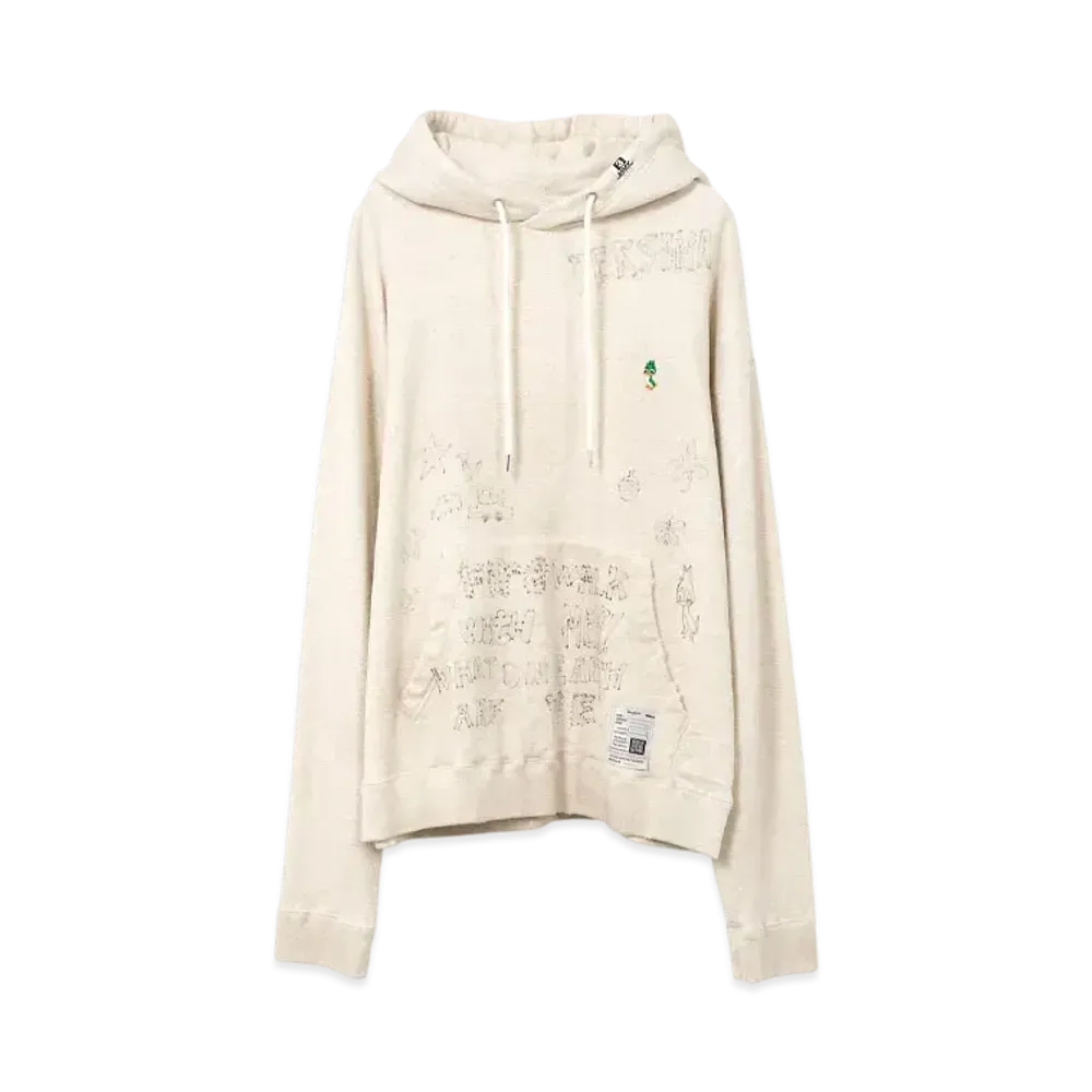 Maison MIHARA YASUHIRO Distressed Graffiti Print Hoodie "White"
