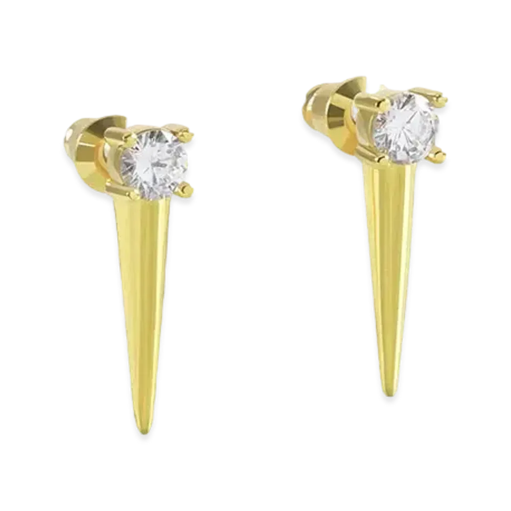 WE11DONE Spike Stud Earrings "Gold"