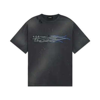WE11DONE Metallic Printed T-shirt "Charcoal"