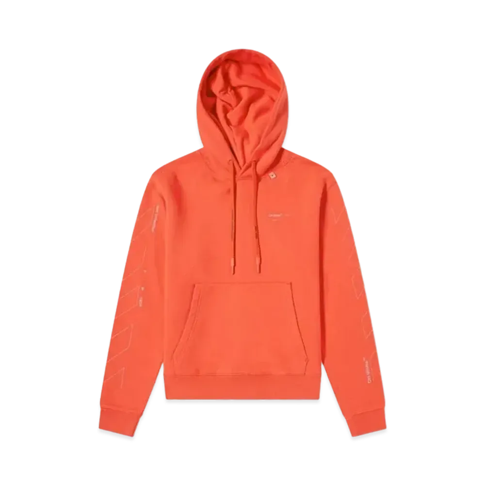 OFF-WHITE Diag Unfinished Slim Hoodie "Red"