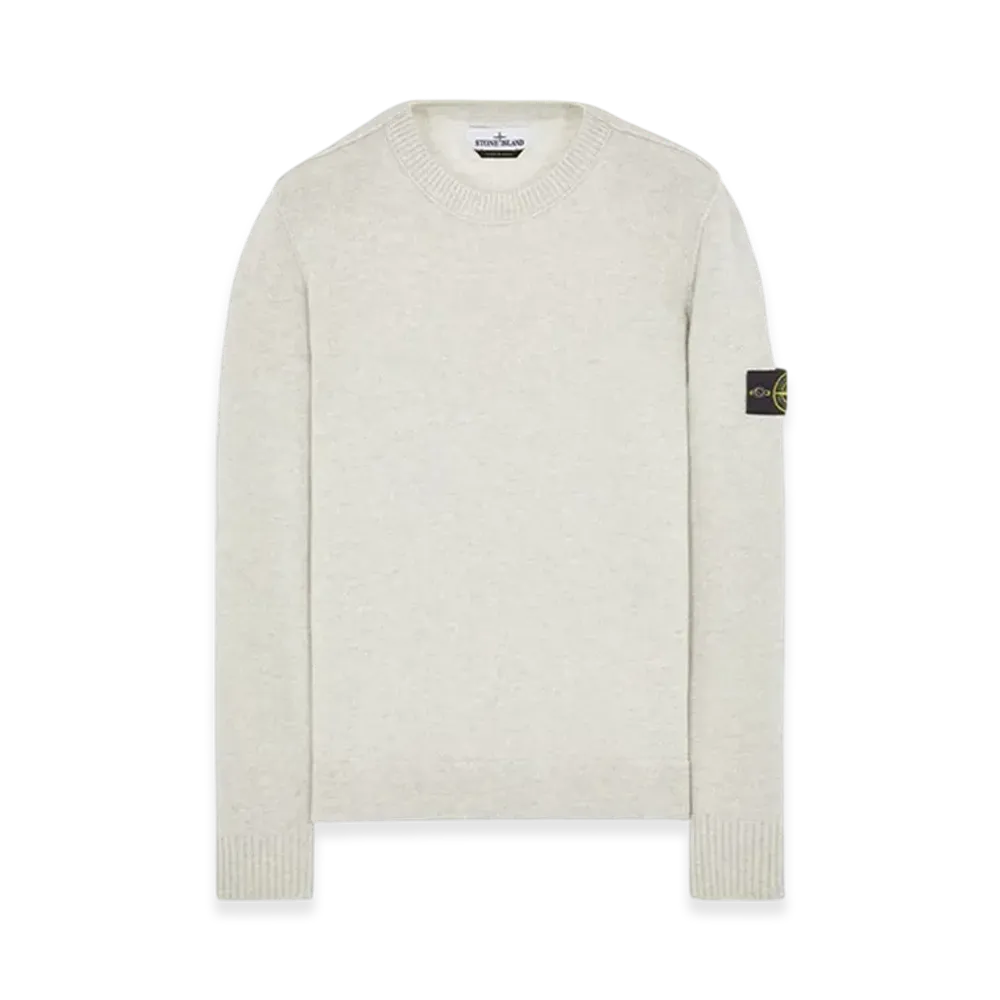 Stone Island 531B6 Geelong Wool Crewneck Knit PEARL GREY Melange - 23FW "Pearl Grey Melange"