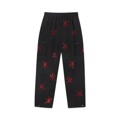 Unknown London Dagger Rhinestone Baggy Pants "Black"