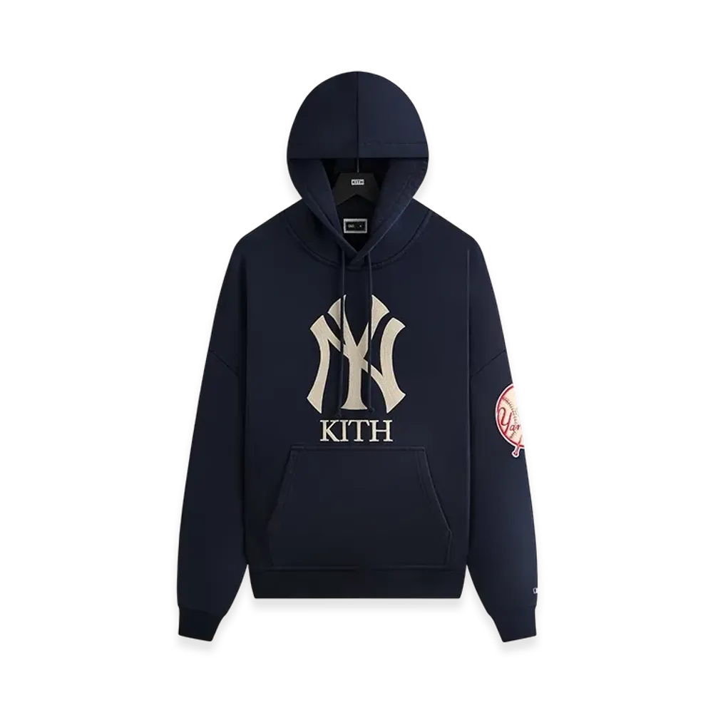 Kith x The New York Yankees Plush Fleece Cropped Braxton Hoodie "Nocturnal"