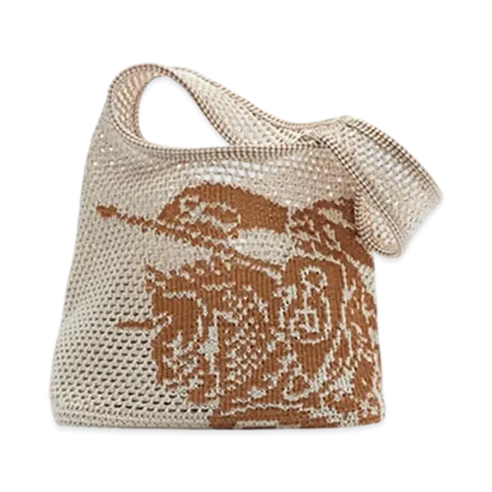 Burberry Small EKD Crochet Bag "White/Sand"