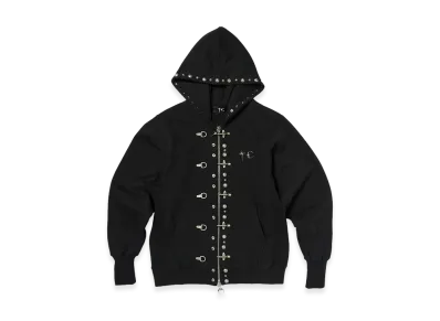 THUG CLUB TC Studded Line Zip-Up Hoodie "Black"