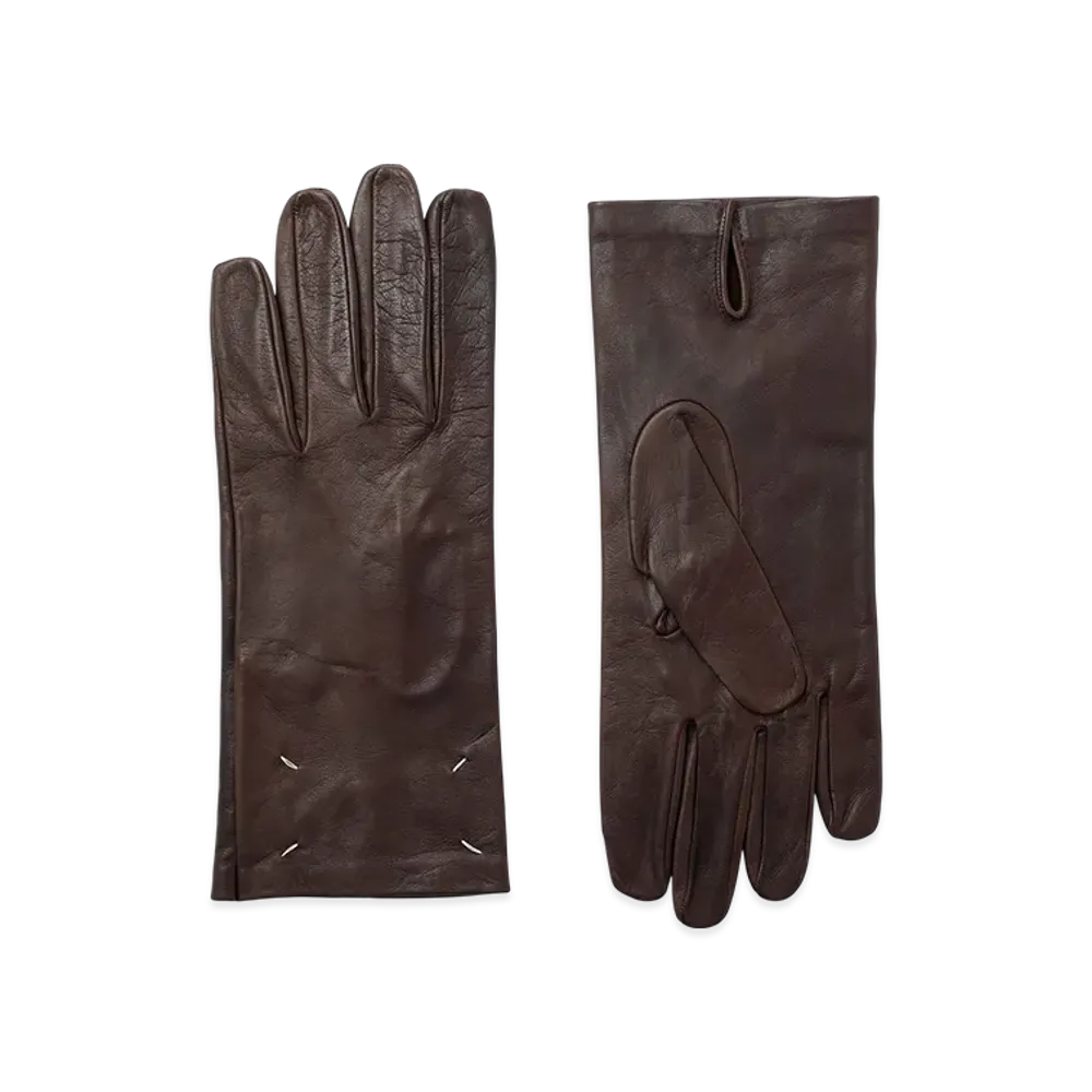 Maison Margiela Leather Gloves "Chocolate"