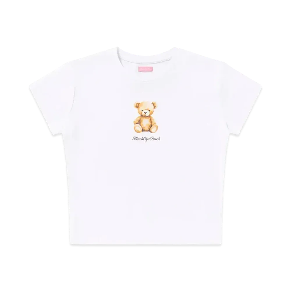 BlackEyePatch Teddy Bear Baby Tee "White"