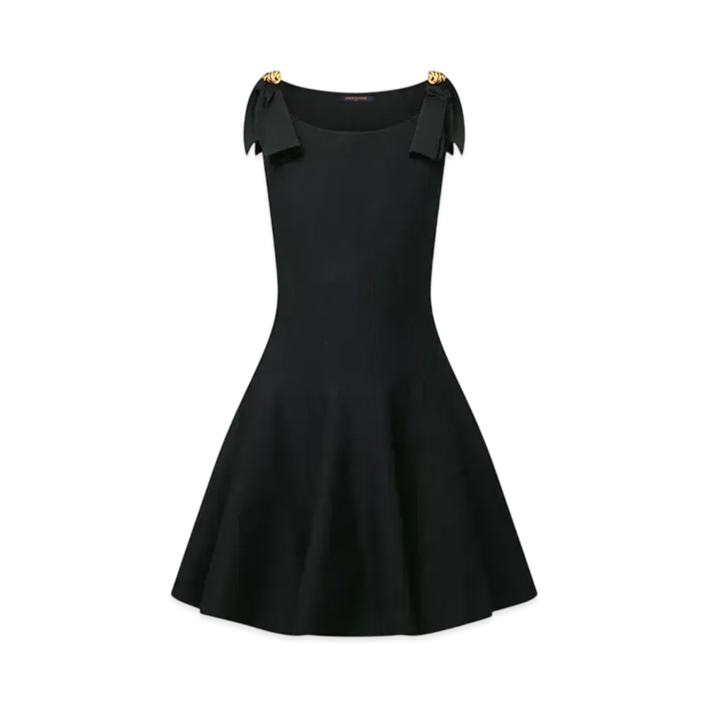 Louis Vuitton Button Detail Cocktail Dress "Noir"