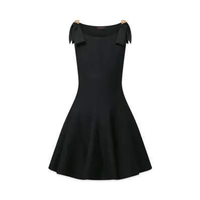 Louis Vuitton Button Detail Cocktail Dress "Noir"