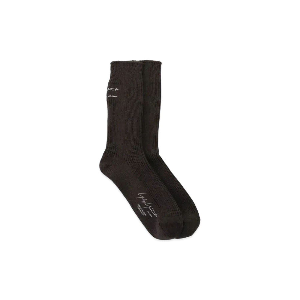 Yohji Yamamoto Pour Homme 30/2C/1X1 RIB MILITARY SOCKS "Charcoal"