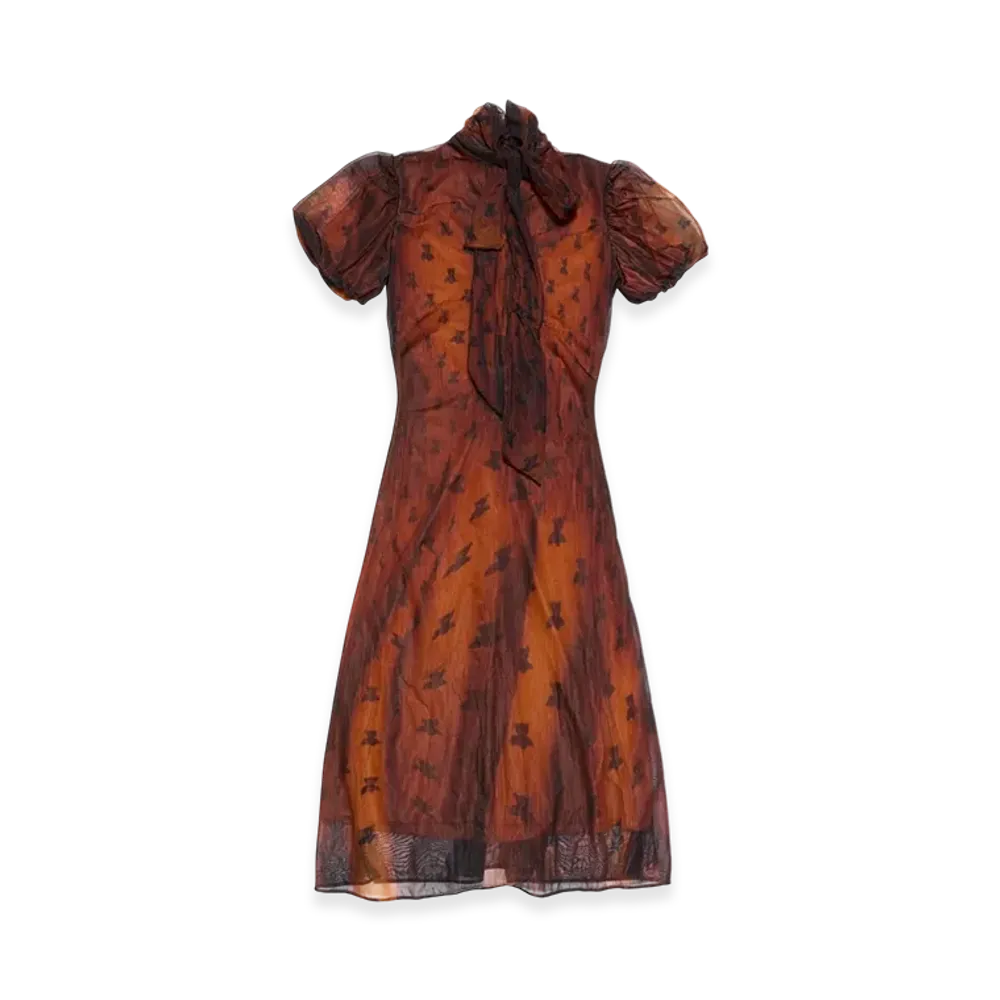 Acne Studios Ribbon Dress "Rust Brown"