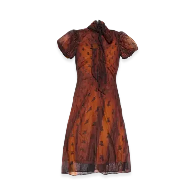 Acne Studios Ribbon Dress "Rust Brown"