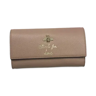 GUCCI Animalier Continental Wallet "Beige"
