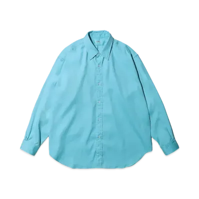 A.PRESSE Double Weave Twill Regular Collar Shirt "Turquoise"