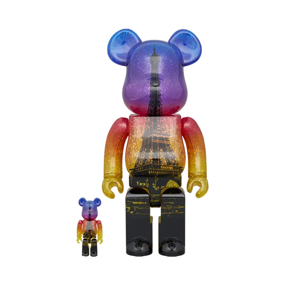 MEDICOM TOY "BEARBRICK" Bearbrick Eiffel Tower 100% & 400% Twilight Version