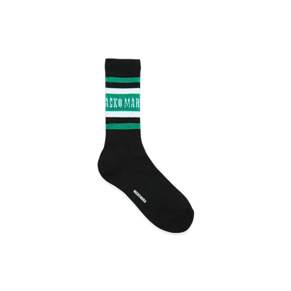 WACKO MARIA Sports Socks "Black/Green"