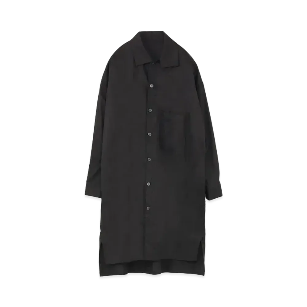 Yohji Yamamoto Y's TWILL FLAP COLLAR LONG BLOUSE "Black"