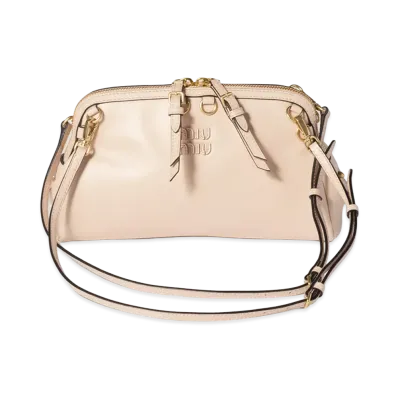 MIU MIU Caprice Leather Clutch "Powder Pink"