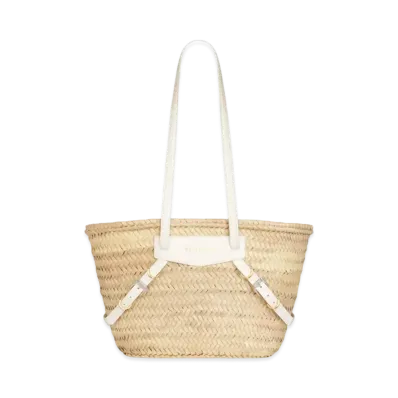 GIVENCHY Small Voyou Basket Bag in Raffia "Ivory"