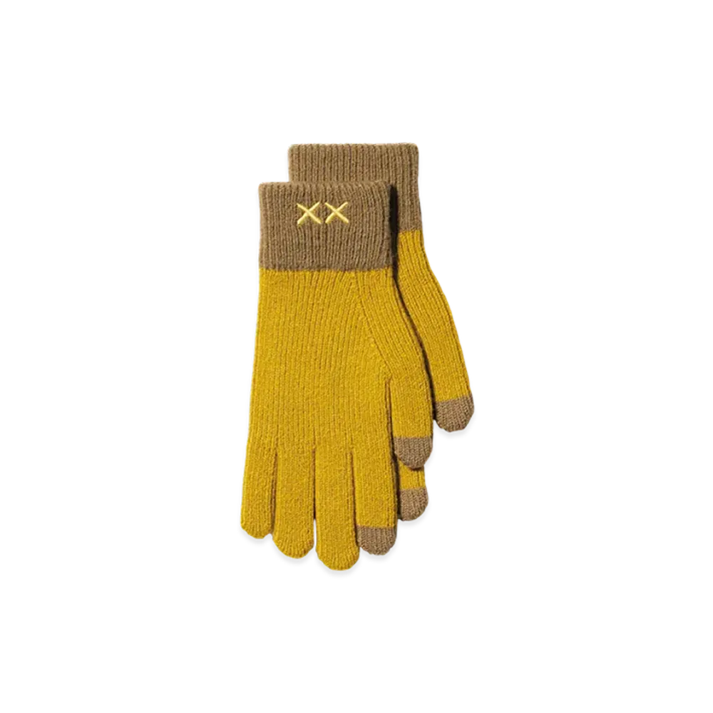 Uniqlo x KAWS Winter Heattech Knit Gloves "Yellow"
