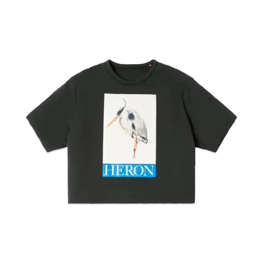 HERON PRESTON Heron Bird Painted Padded Tee "Black/Blue"