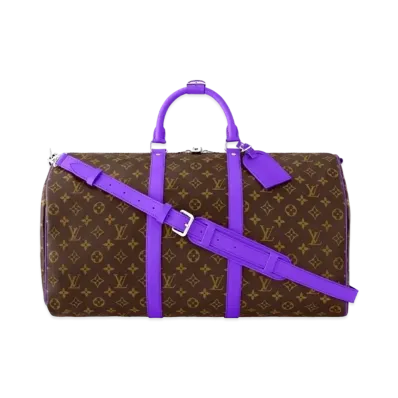 Louis Vuitton Keepall Bandouliere 50 Monogram Macassar Canvas "Violet Fonce"