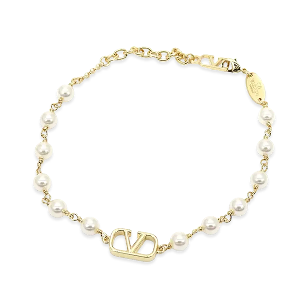 Valentino Garavani Women's VLogo Signature Bracelet "Yellow Gold"