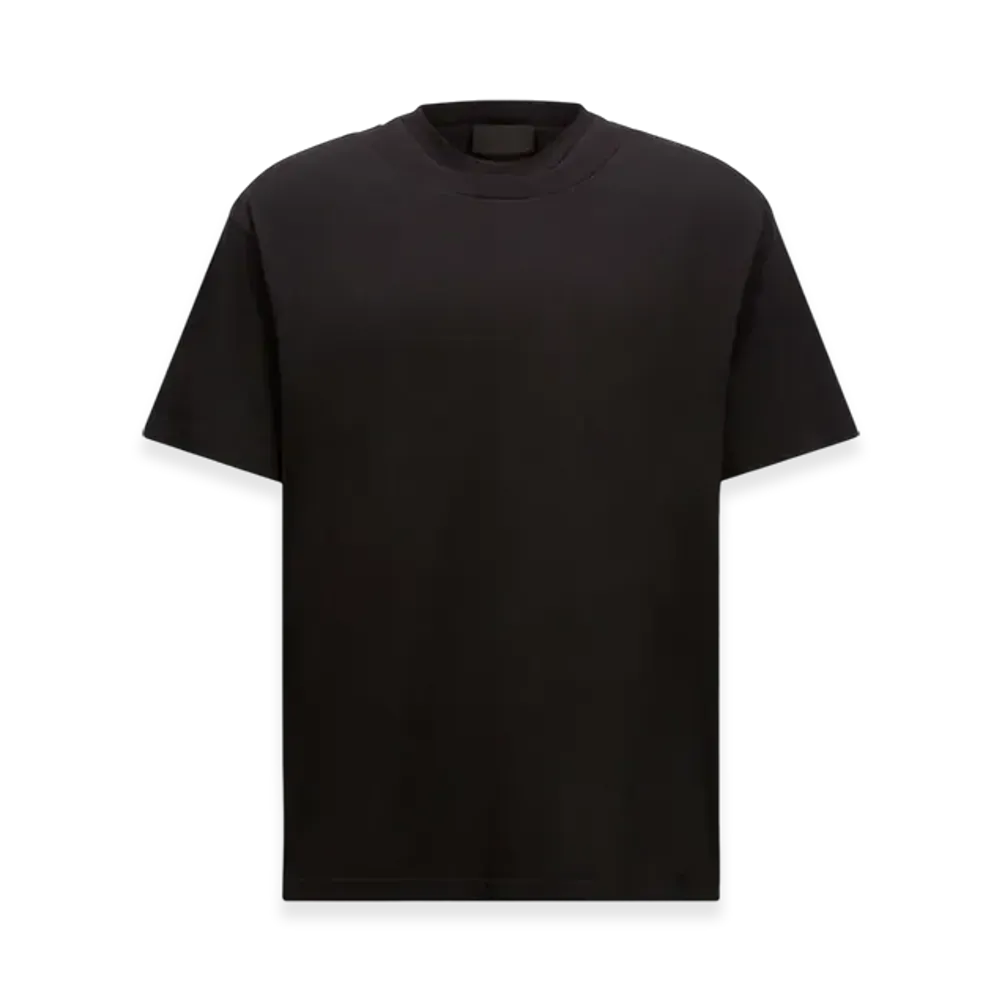 MONCLER Double Collar Cotton T-Shirt "Black"