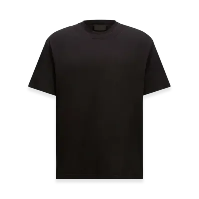 MONCLER Double Collar Cotton T-Shirt "Black"