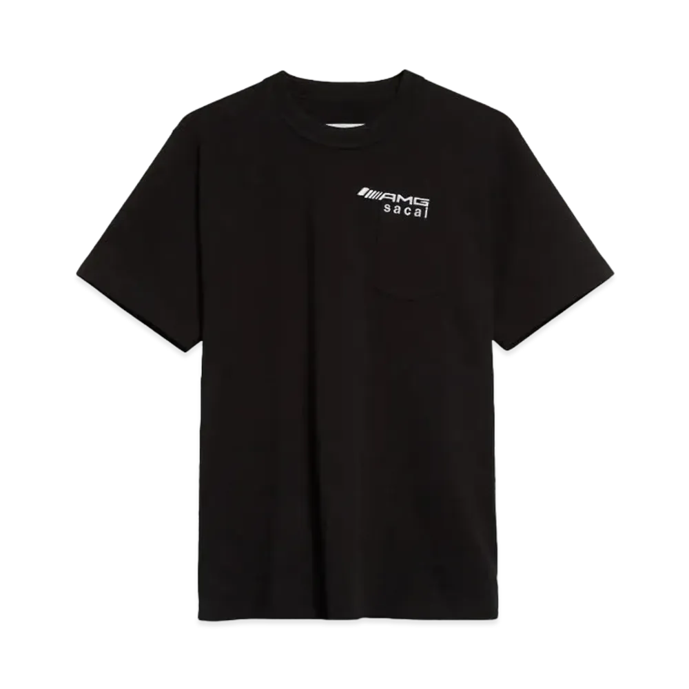 sacai x Mercedes AMG Logo Embroideed Cotton Pocket T-Shirt "Black"