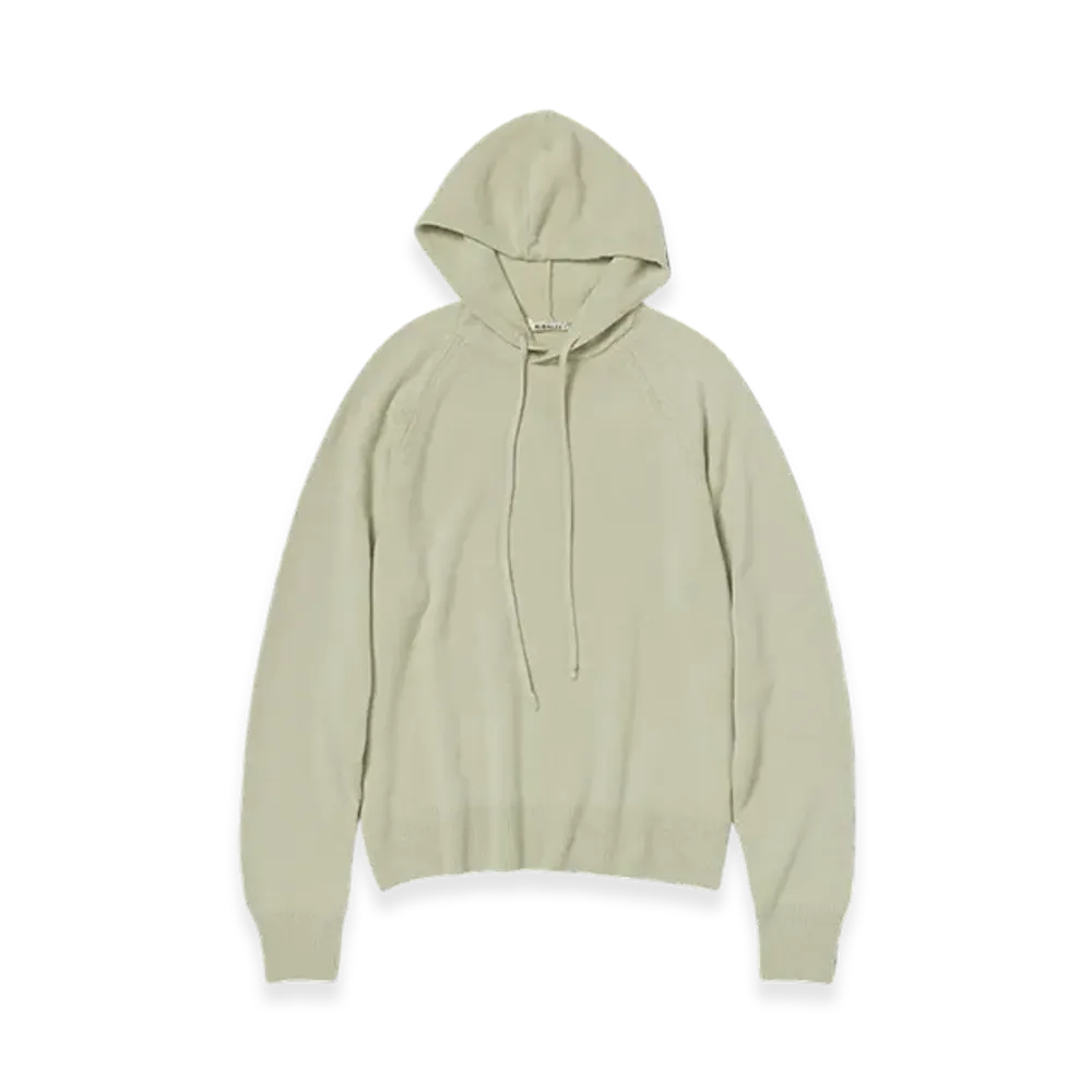 AURALEE Baby Cashmere Knit P/O Parka Top "Light Khaki"