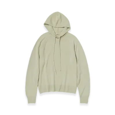 AURALEE Baby Cashmere Knit P/O Parka Top "Light Khaki"