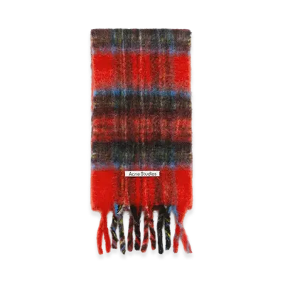 Acne Studios Mohair Check Scarf "Red/Blue"