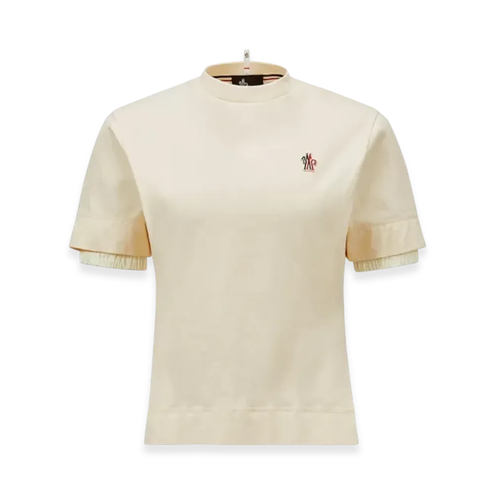 MONCLER Logo Patch Cotton T-Shirt "White"
