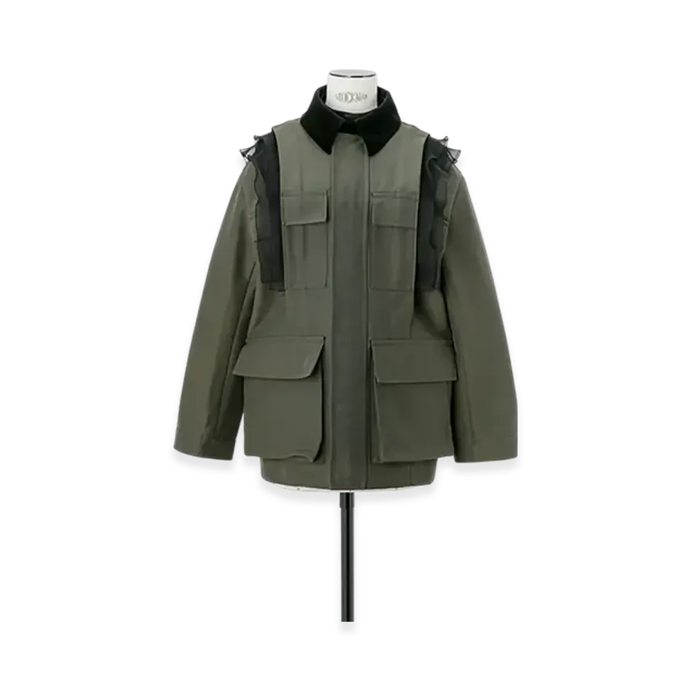 sacai Grosgrain Jacket "Khaki/Black"
