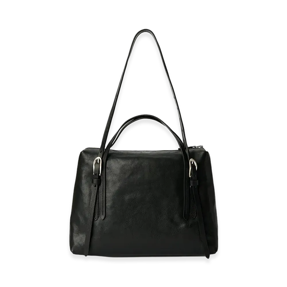 OUR LEGACY Women's Lever Shoulder Bag "Tire Black Forever Cowhide"