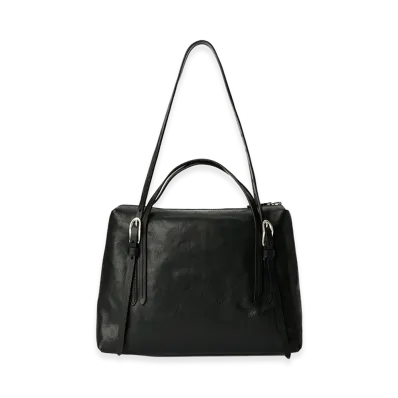 OUR LEGACY Women's Lever Shoulder Bag "Tire Black Forever Cowhide"