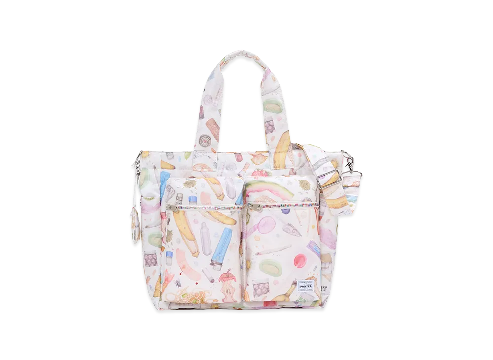 PORTER x Aurel Schmidt 2Way Tote Bag "White"