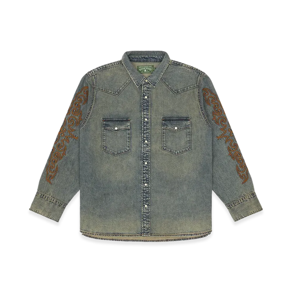 DENIM TEARS Western Denim Button Up Shirt "Blue"