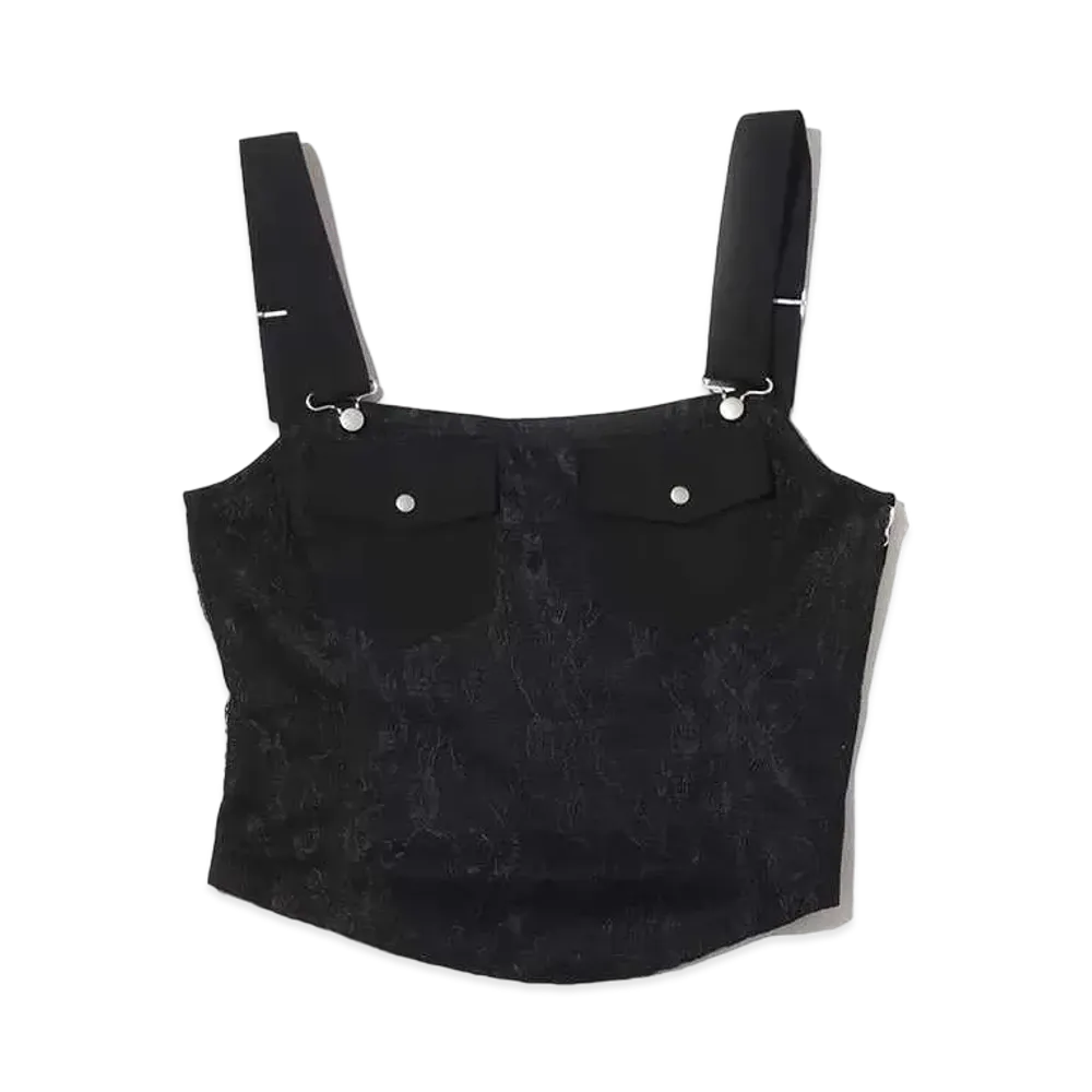 atmos pink Corset Fuu Lace Tank "Black"