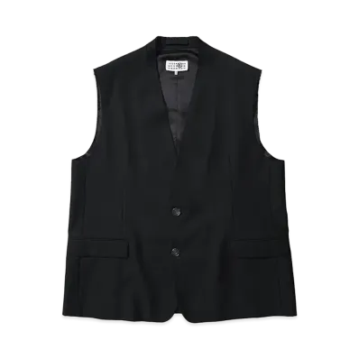MM6 Maison Margiela V-Neck Tailored Vest "Black"