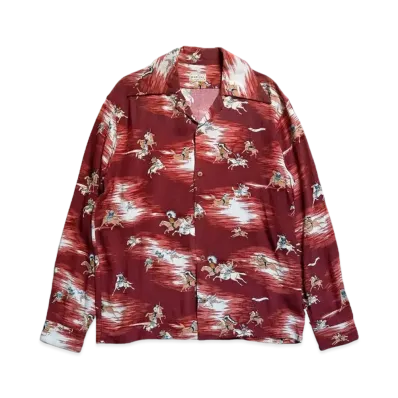 KAPITAL Rayon Kamikaze Pt Wrangle Color Open Collar Shirt "Enji"