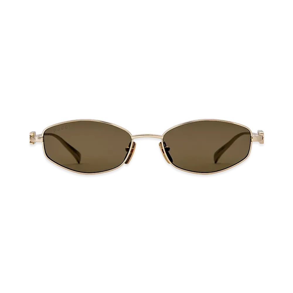 GUCCI Women's Cut Out Logo Sunglasses "Gold"