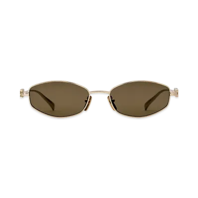 GUCCI Women's Cut Out Logo Sunglasses "Gold"
