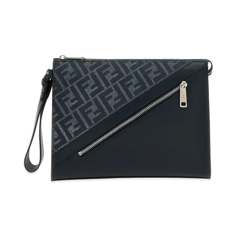 FENDI Diagonal Flat Pouch "Blue"